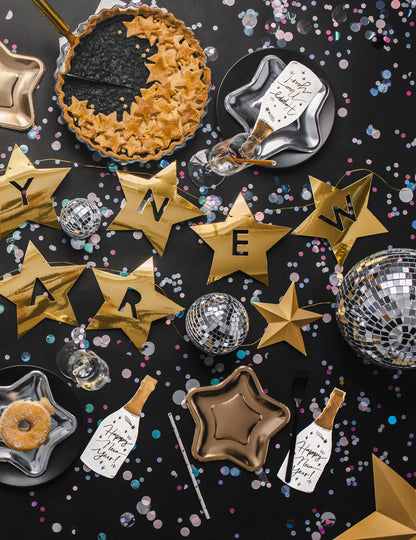 Aranycsillagok Garland boldog új évet 290 cm