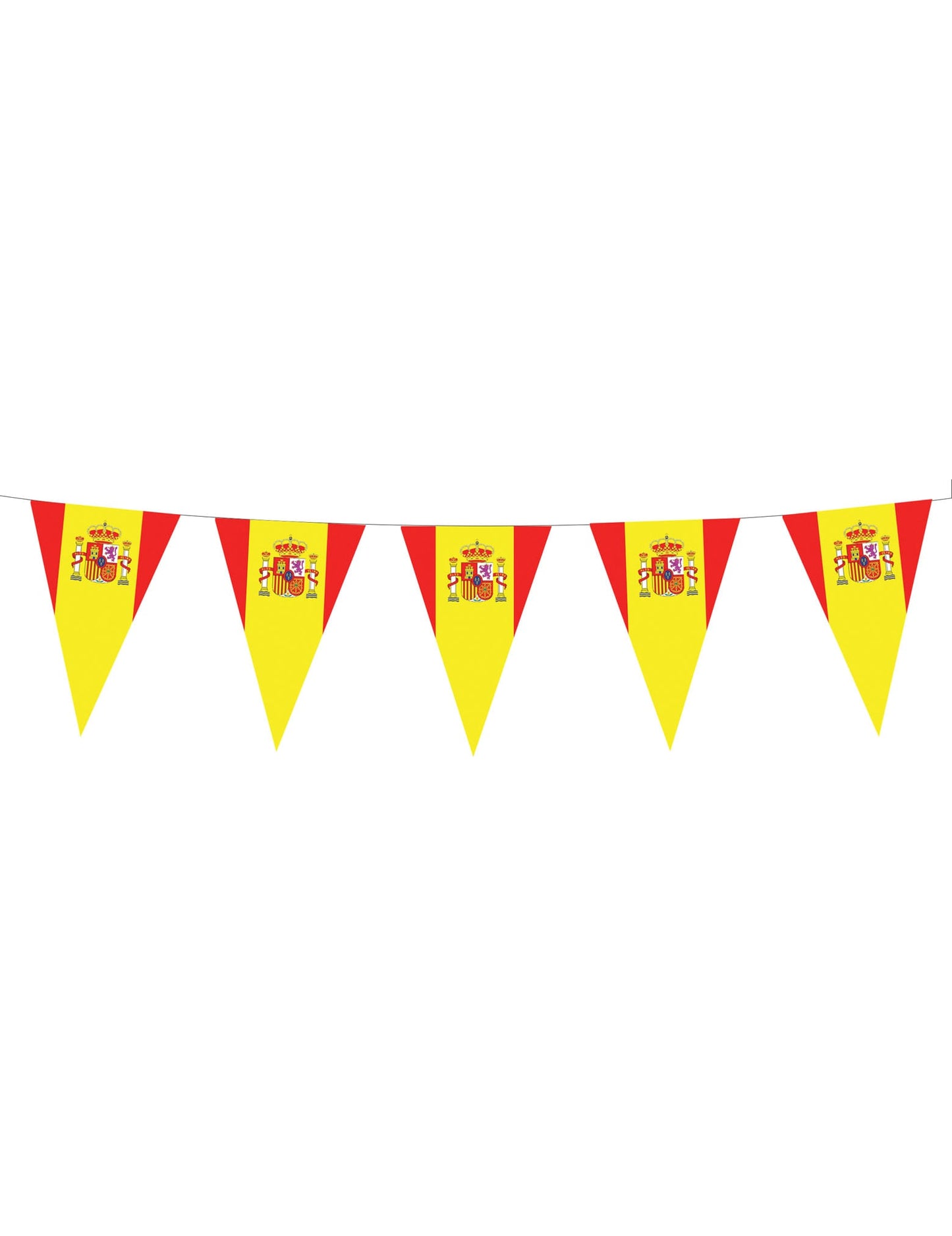 Guirlande de fanions drapeaux espagnols pour fête rouge et jaune