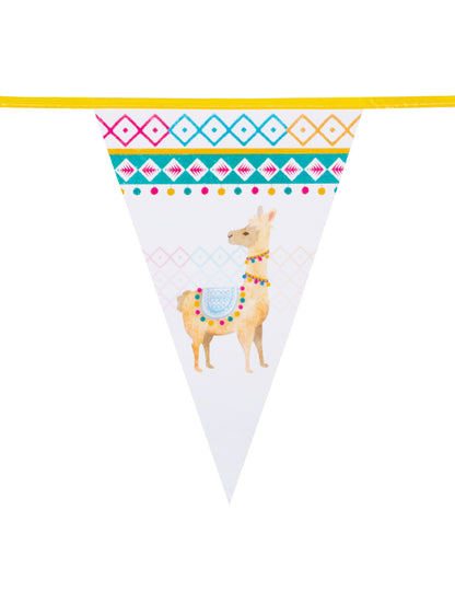 Fehér láma koszorú műanyag zászlók 30 x 20 cm 6m 6m