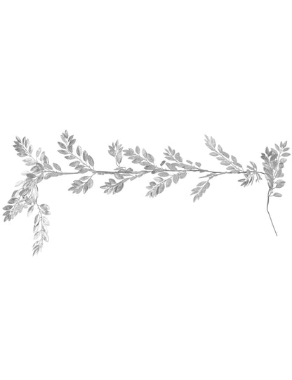 1,75 m-es ezüst lombfüzér karácsonyi asztalra