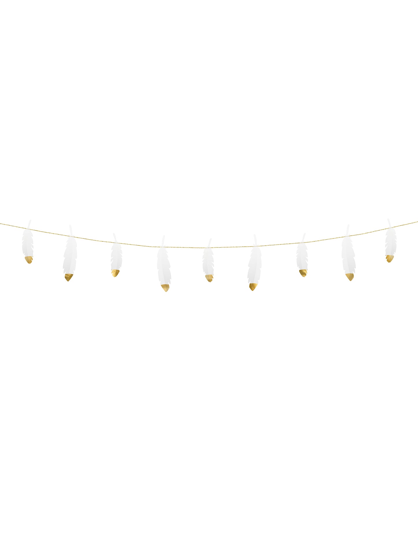 Fehér és arany tollfüzér 13.5 cm x 1,6 m esküvői dekoráció