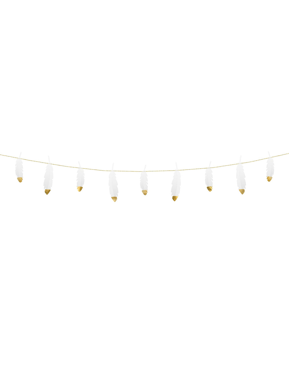 Guirlande de plumes mariage pour fête blanches et dorées