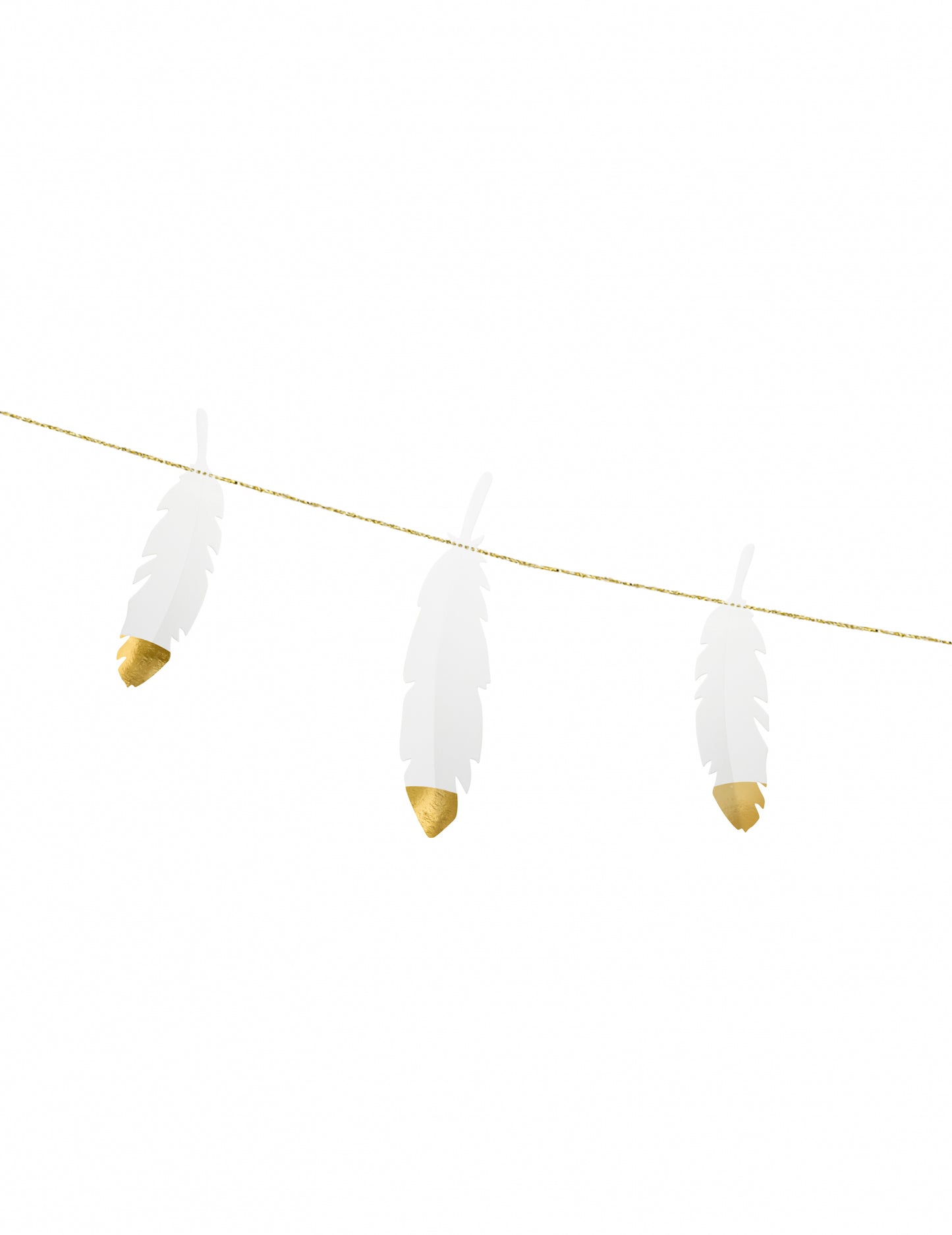 Fehér és arany tollfüzér 13.5 cm x 1,6 m esküvői dekoráció