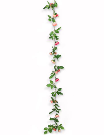 2,30 méteres rózsa- és zöld levélfüzér esküvőre