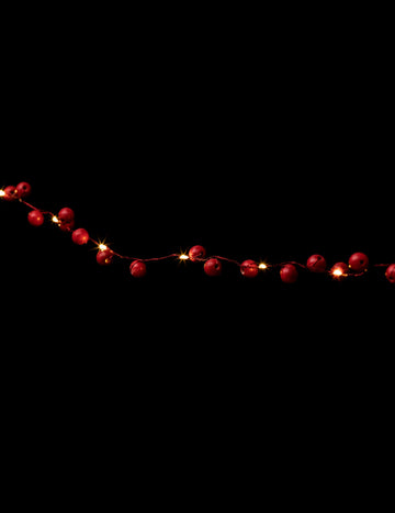 Piros fa gömbös fényfüzér 220 cm 