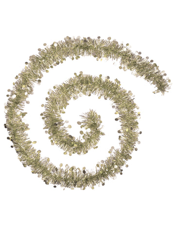 2 méteres arany karácsonyfa girland fényes körökkel