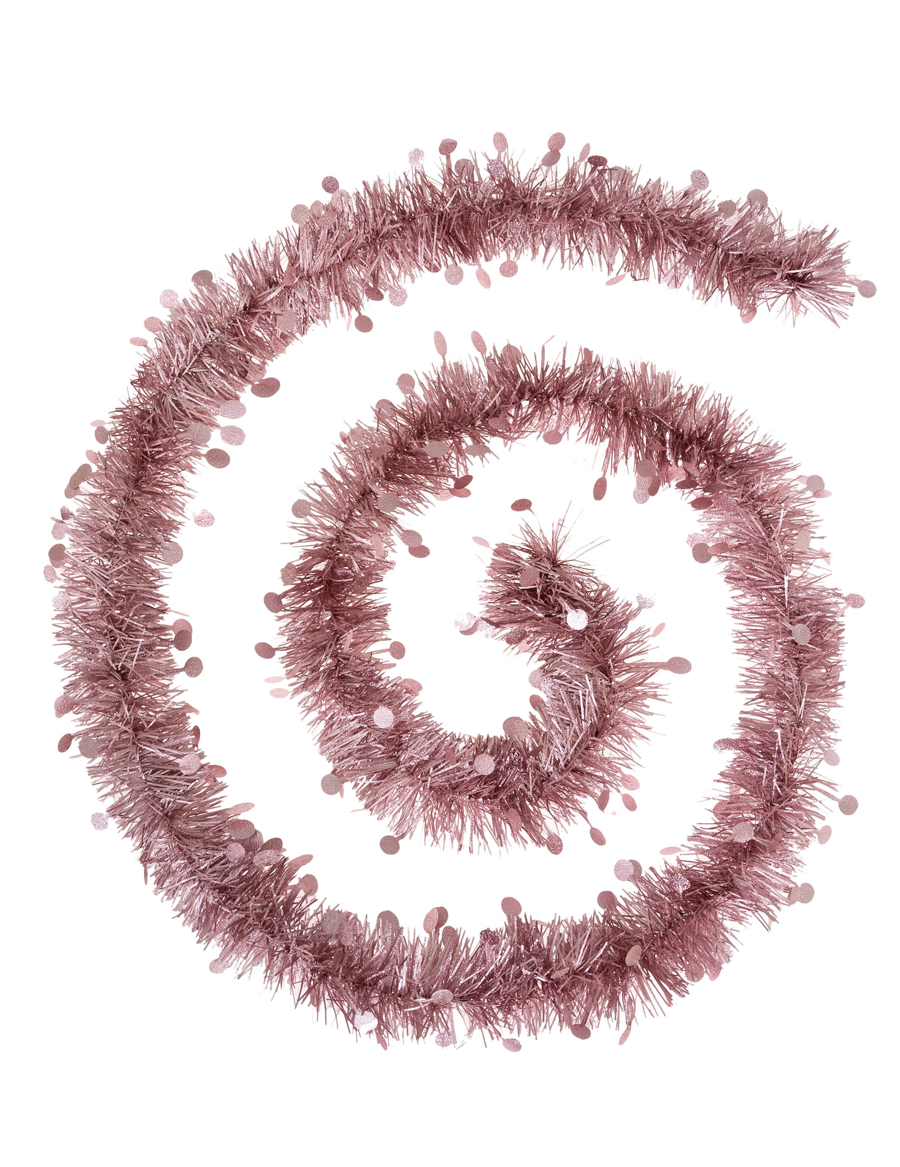 Guirlande de sapin pour Noël rose scintillante à ronds