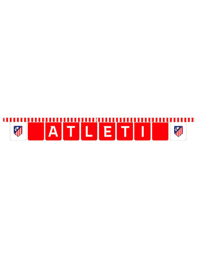 Guirlande décorative en carton Atlético de Madrid pour supporter rouge et blanc