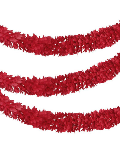 Guirlande en papier fleurs rouges