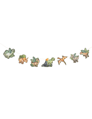 Zöld papír dinoszaurusz füzér 14 cm x 1,5 m születésnapi dekoráció