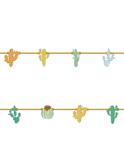 Guirlande en carton cactus pour décoration mexicaine multicolore