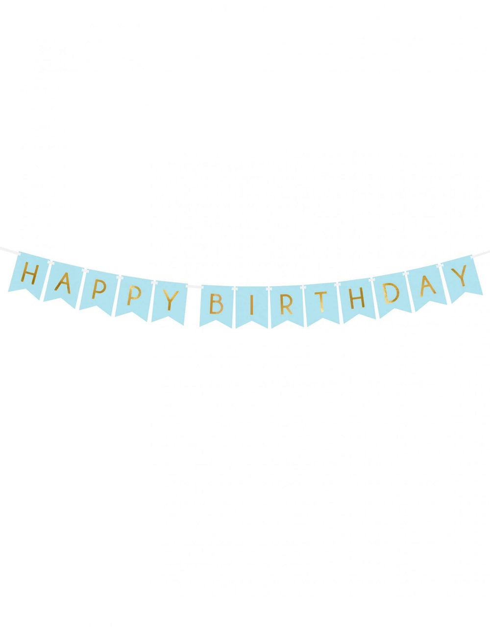 Kék és arany metál Happy Birthday karton girland születésnapra