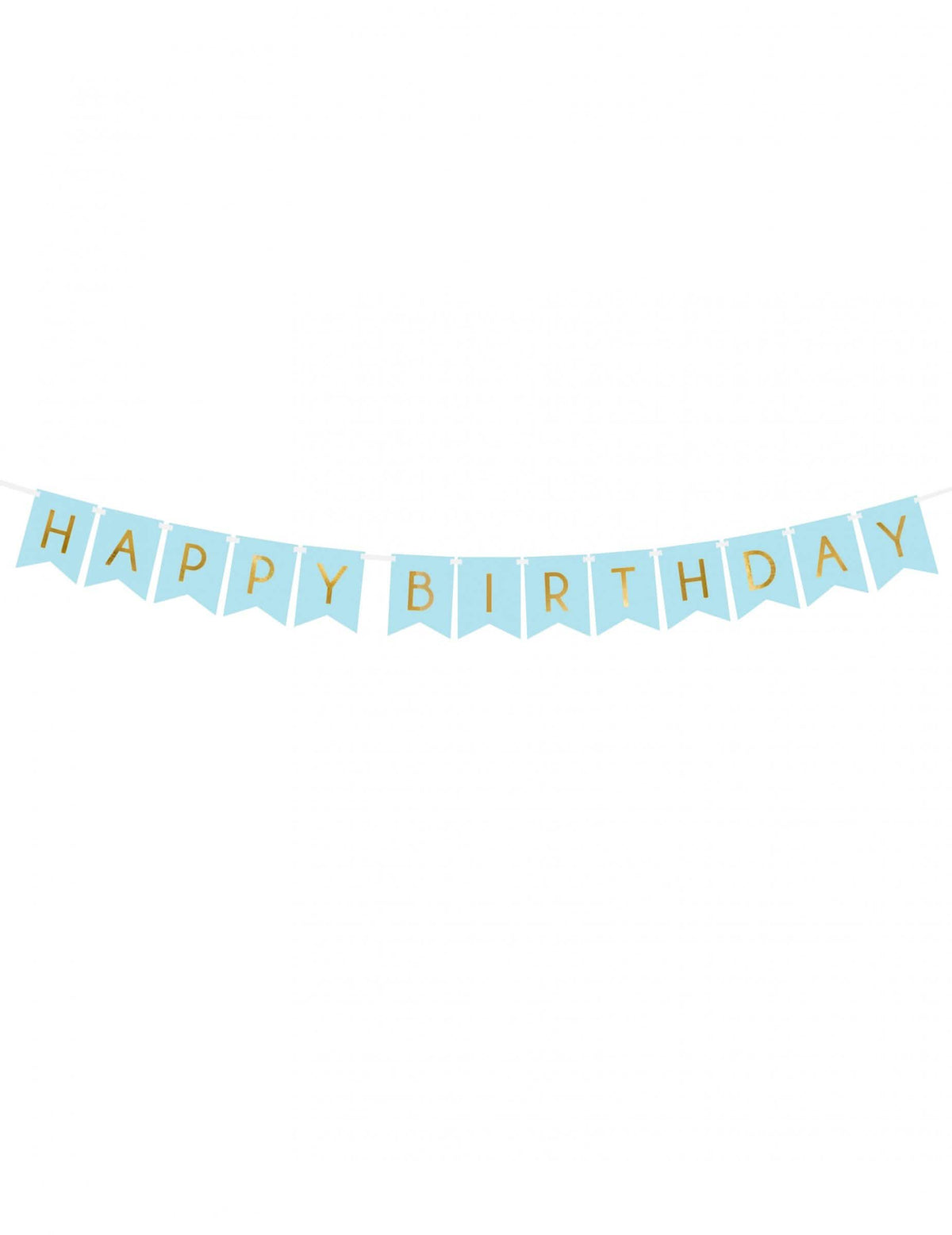 Kék és arany metál Happy Birthday karton girland születésnapra