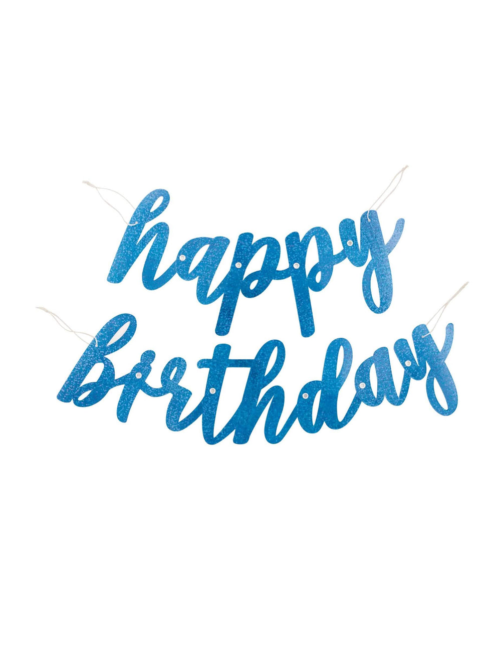 Karton girland Happy Birthday kék csillámos születésnapra