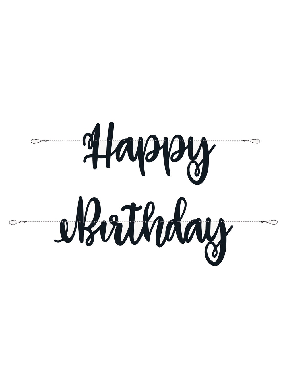 Guirlande en carton Happy Birthday pour anniversaire noire