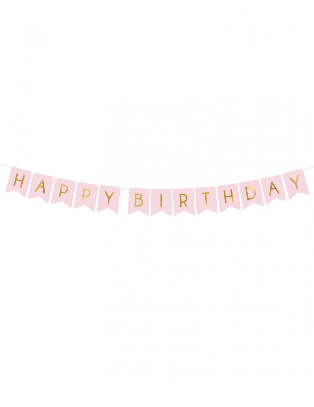 Karton girland "Happy Birthday" születésnapra rózsaszín és aranyszínű
