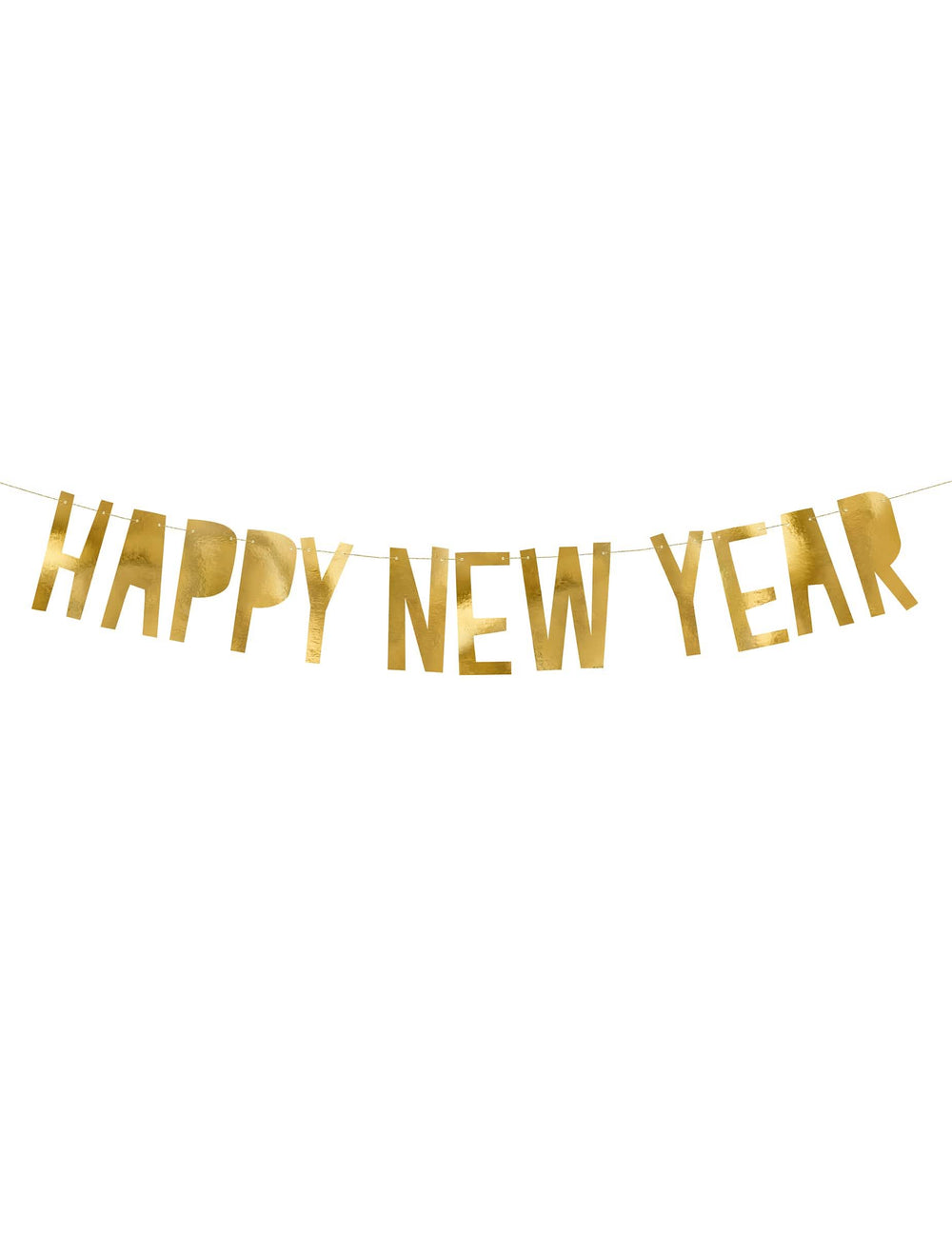 Arany színű Happy New Year kartongirland ünnepi dekorációhoz