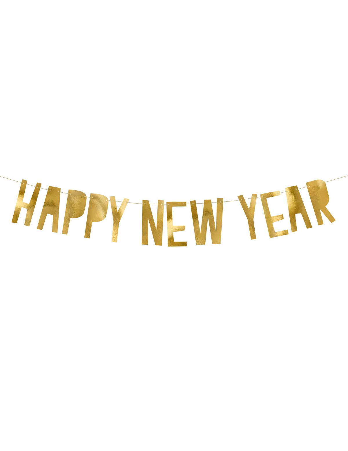 Arany színű Happy New Year kartongirland ünnepi dekorációhoz