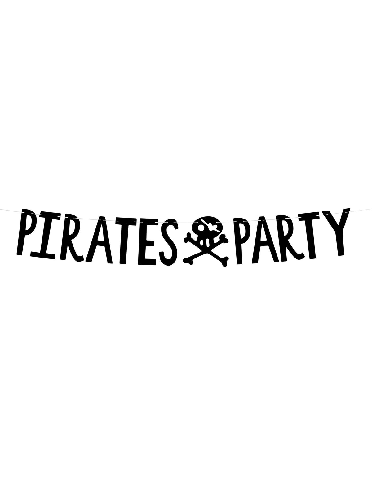 Karton girland kalózok party fekete bulira koponyával