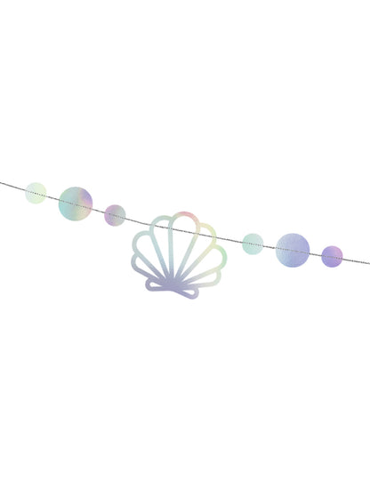 Holografikus sellő karton karton Garland 1,65 m