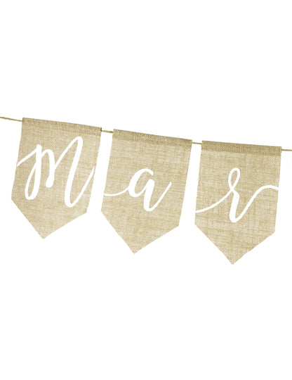 Juta girland "Friss házasok" 185 x 23 cm rusztikus dekoráció