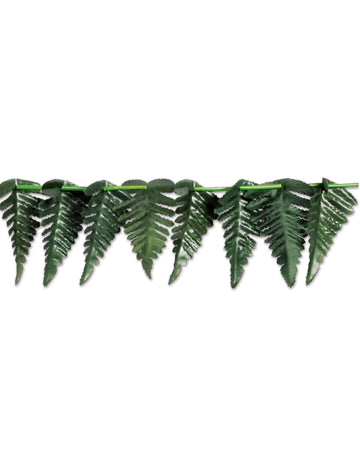 Zöld trópusi levél poliészter girland 7.62 cm x 3 m hawaii partira