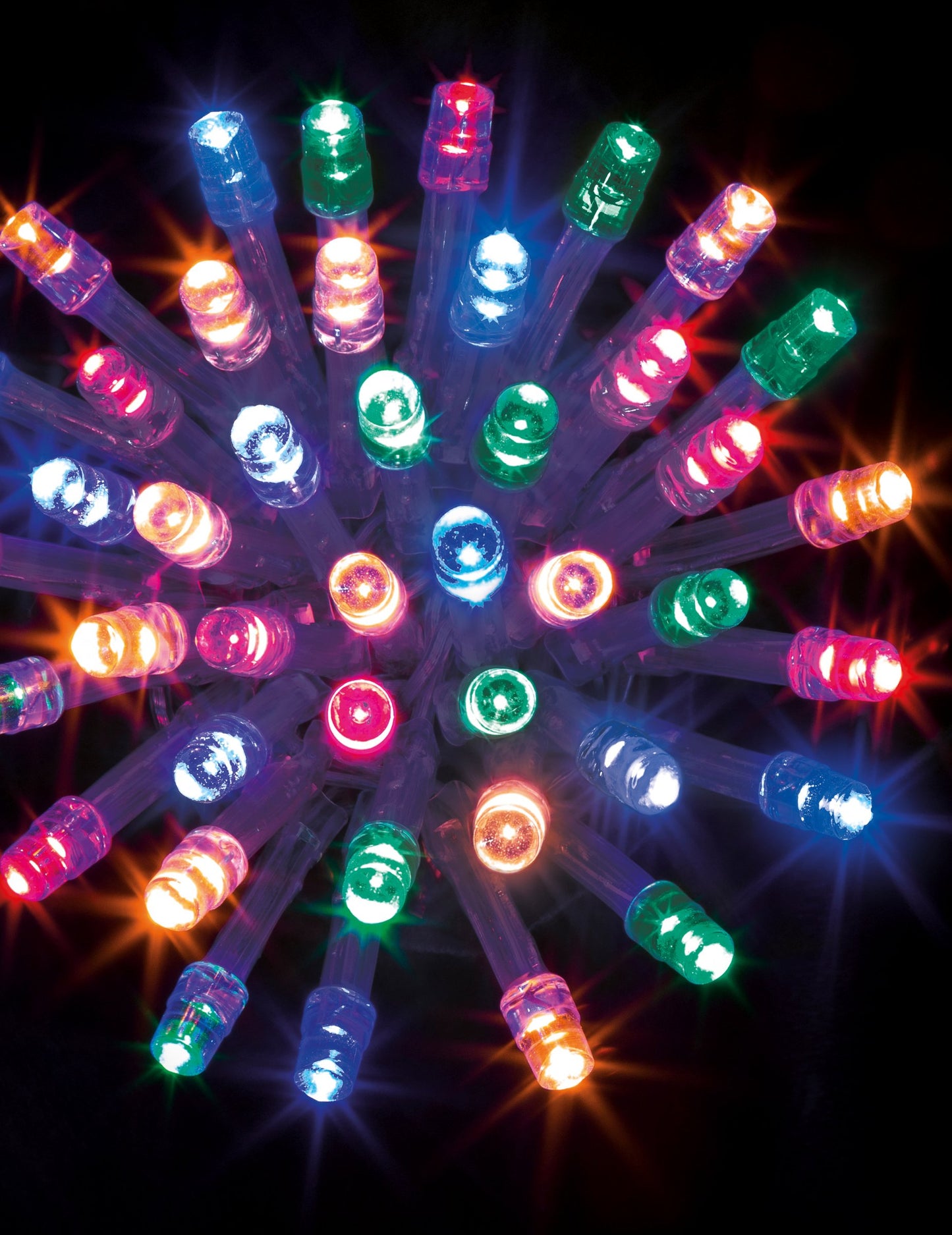 10 méteres többszínű kültéri fényfüzér, 8 fénybeállítással