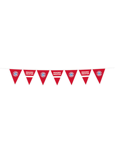 Guirlande fanions en plastique FC Bayern Munich pour supporters rouge et blanc