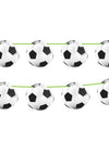 Guirlande fanions football pour fête noir et blanc 10 mètres