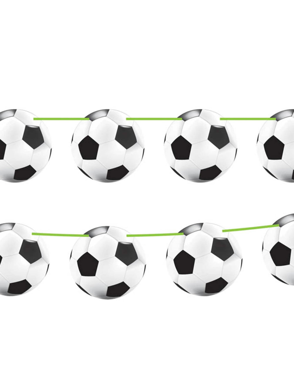 Fekete és fehér futballos zászlófüzér ünnepre 10 méter