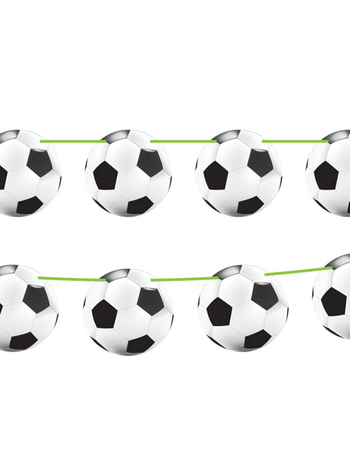 Fekete és fehér futballos zászlófüzér ünnepre 10 méter