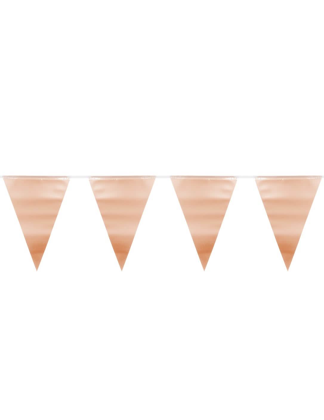 Fémes színű rose gold fém zászlófüzér ünnepre
