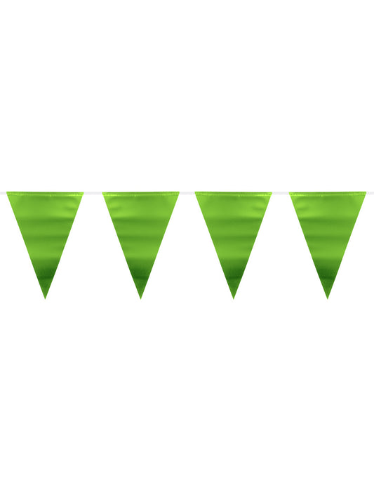 Guirlande fanions vert métallique pour fête vert brillant