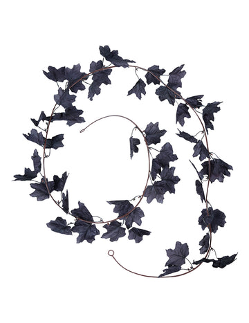 Fekete levélfüzér 180 cm