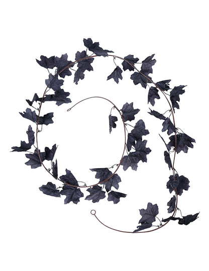Guirlande de feuilles pour décoration d'Halloween noire