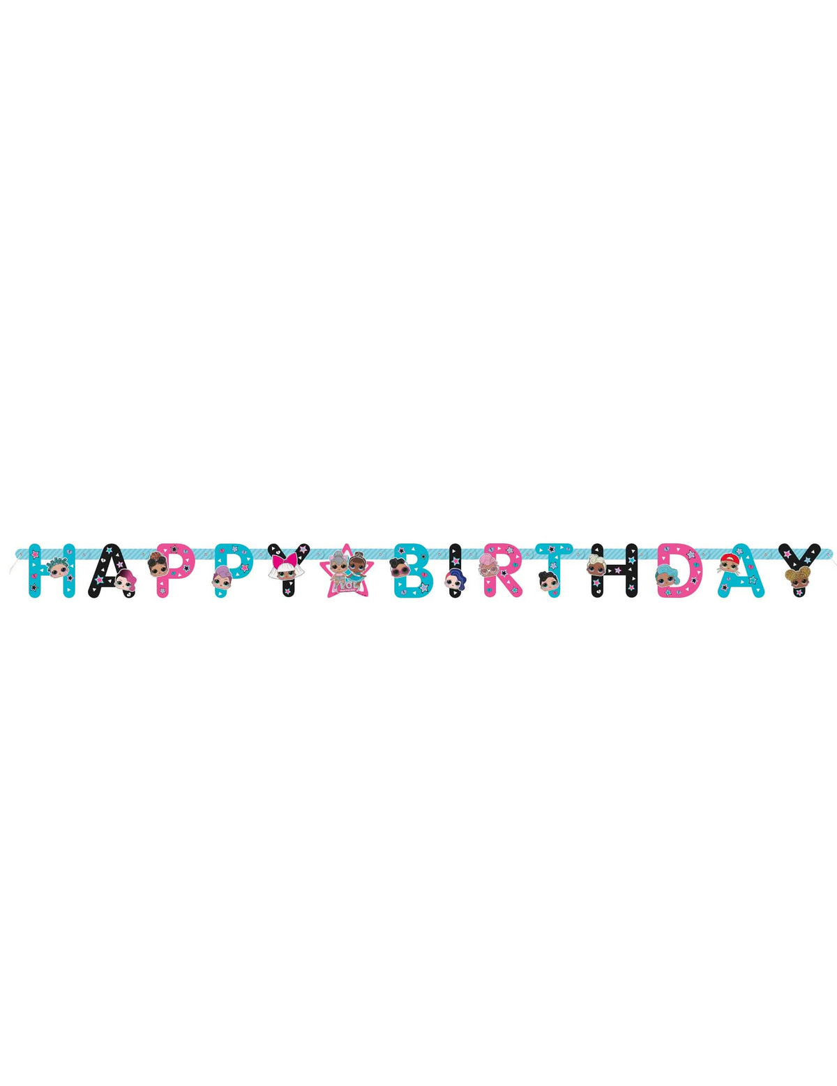 Happy Birthday LOL Surprise sokszínű girland gyermekeknek kartonból