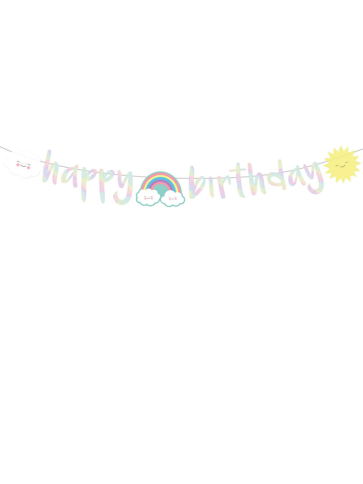 Irideszkáló karton happy birthday felhő girland áttekintése