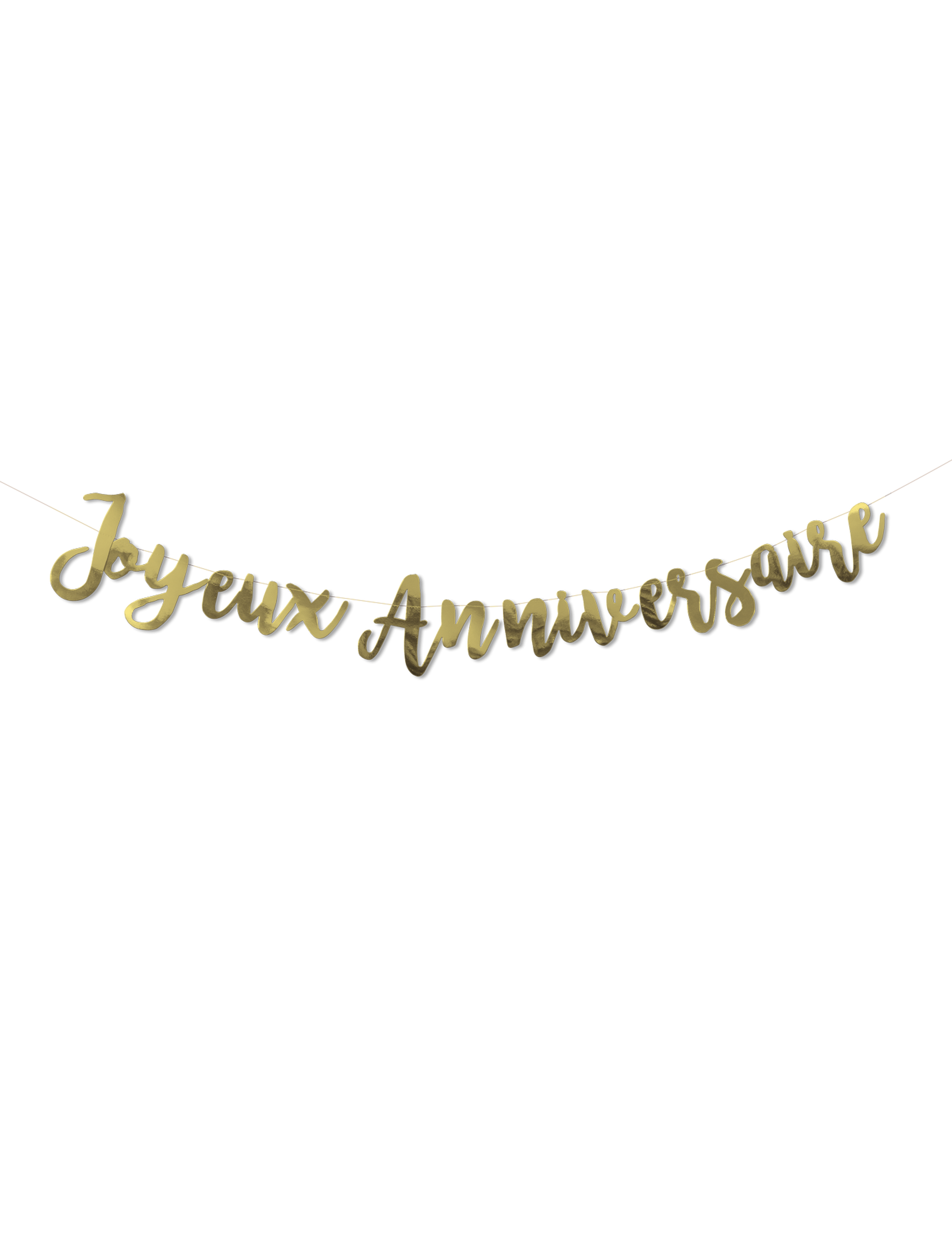 Guirlande Joyeux Anniversaire métallisée dorée