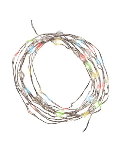 Guirlande lumineuse multicolore pour fête à fil argenté
