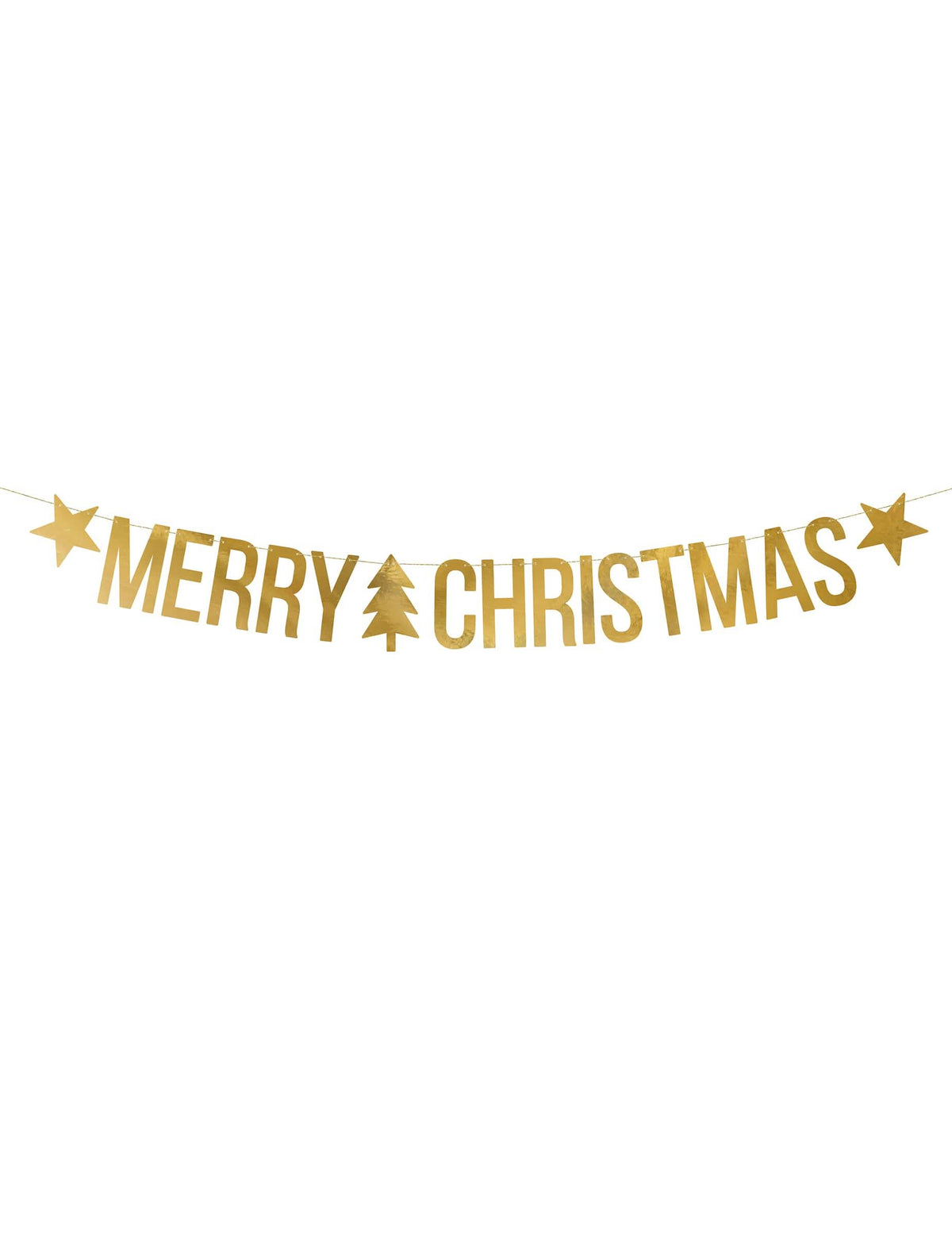Merry Christmas girland karácsonyra, arany kartonból