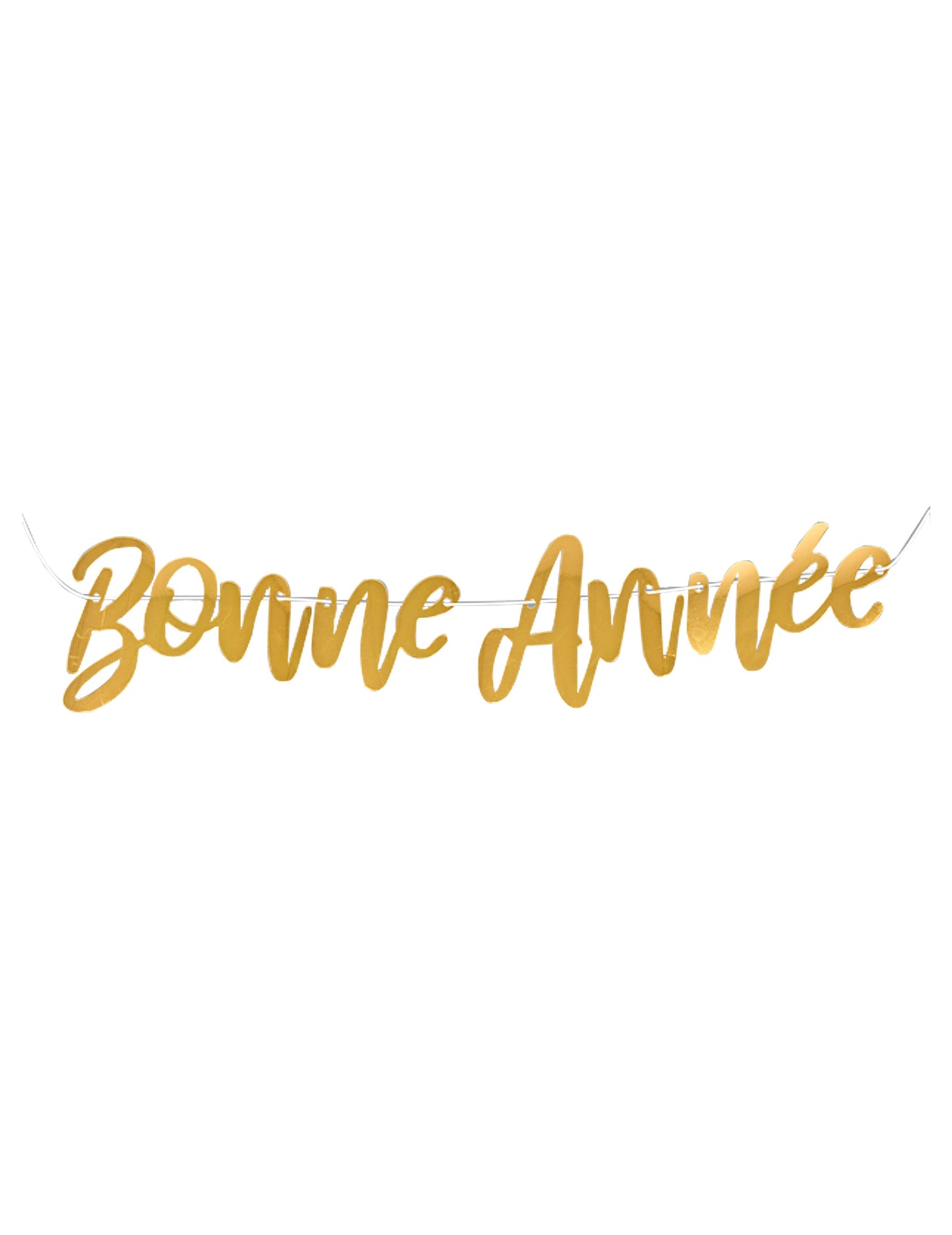 Guirlande Bonne Année pour décoration de fête dorée