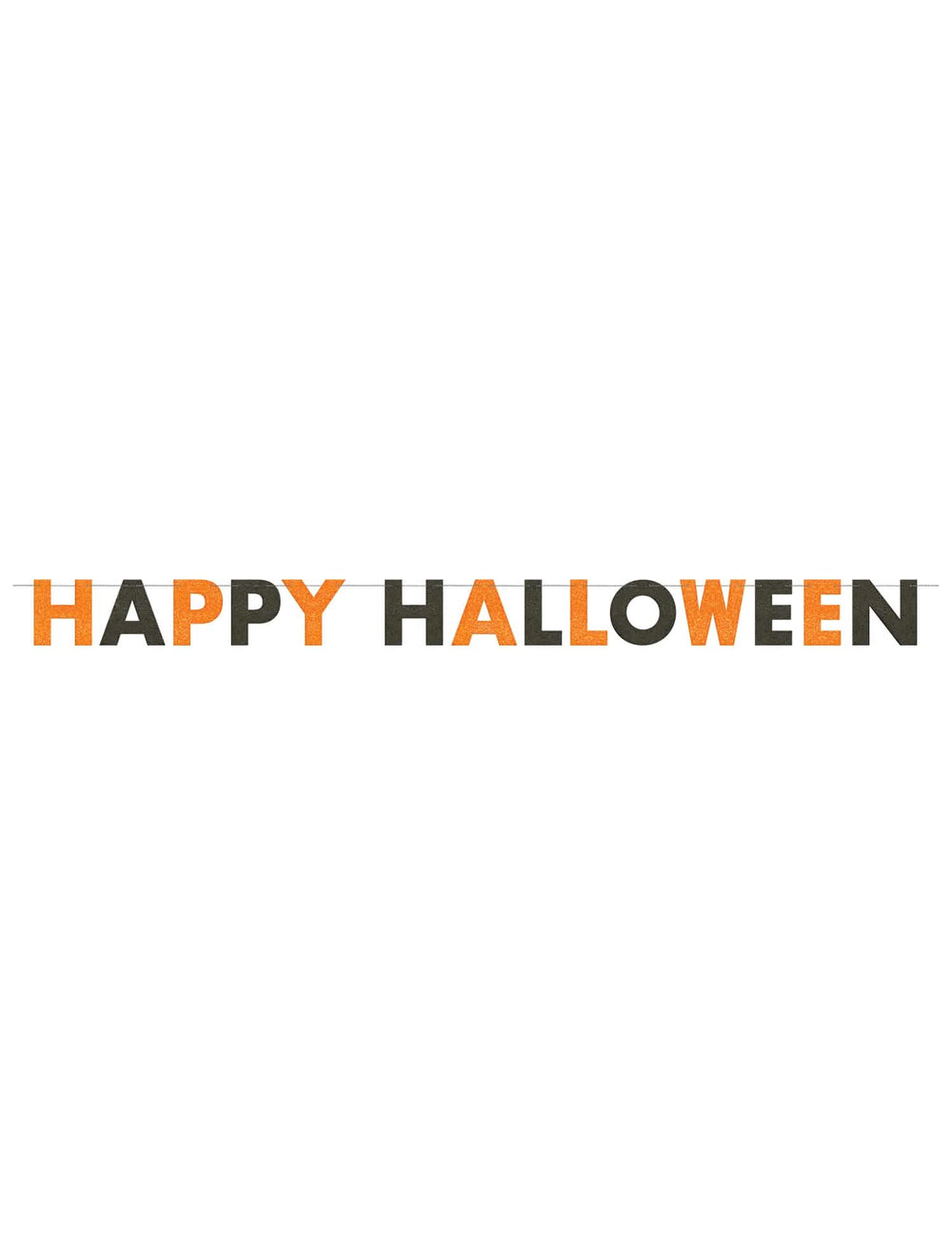 Glitteres narancssárga és fekete Happy Halloween girland partidekorációhoz