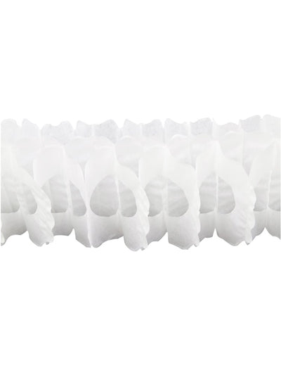 Guirlande papier zinnia blanche