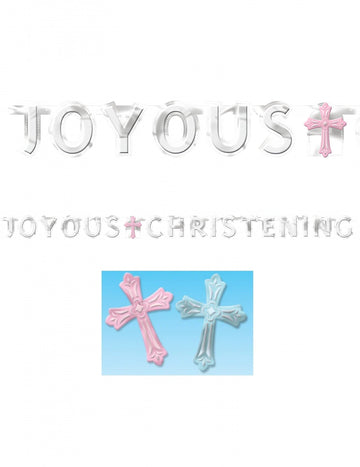 Személyre szabható elsőáldozási girland cserélhető keresztekkel 