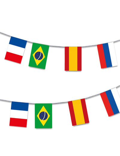 Guirlande plastique 32 Pays Coupe du Monde pour décoration multicolore