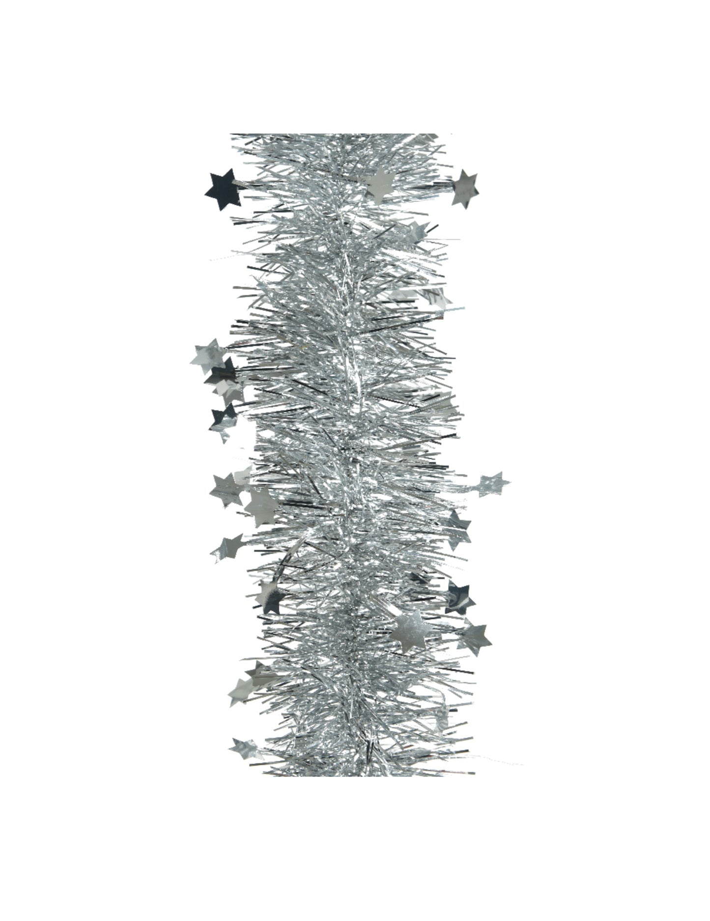 Ezüst karácsonyfa girland csillagokkal 270 cm karácsonyi dekoráció