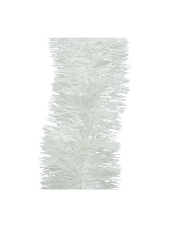 Fehér csillámos karácsonyfa girland 270 cm karácsonyi dekoráció