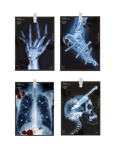 Halloween papír röntgen girland, 3m