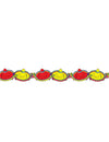 Guirlande papier Mexique sombreros pour fête jaune et rouge