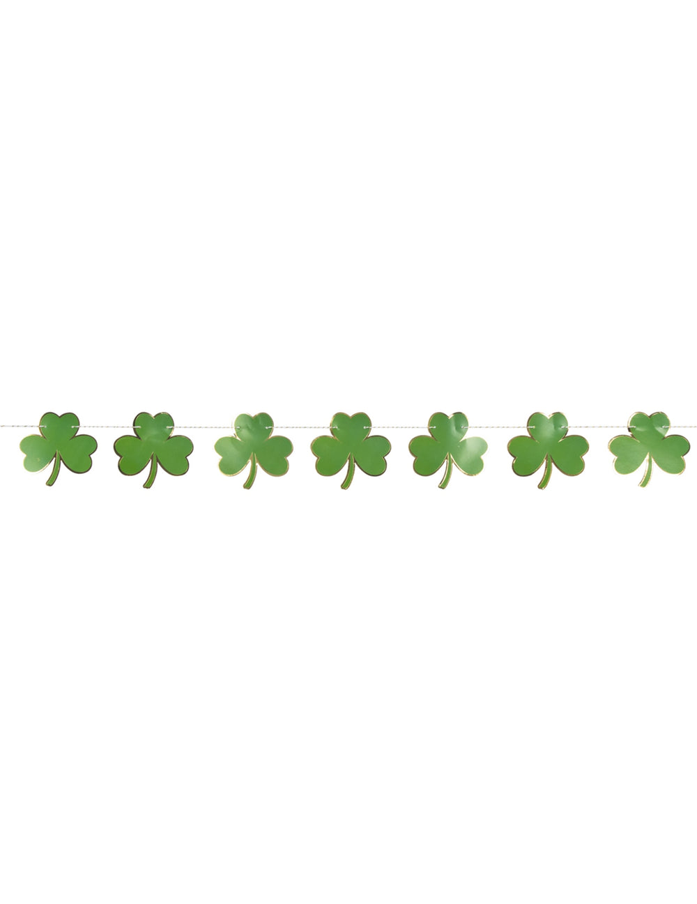 Gros plan sur les trèfles de la guirlande trèfles Saint Patrick